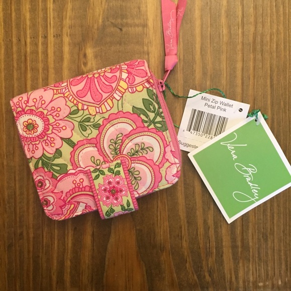 Vera Bradley Handbags - Vera Bradley Mini Zip Wallet Petal Pink NWT